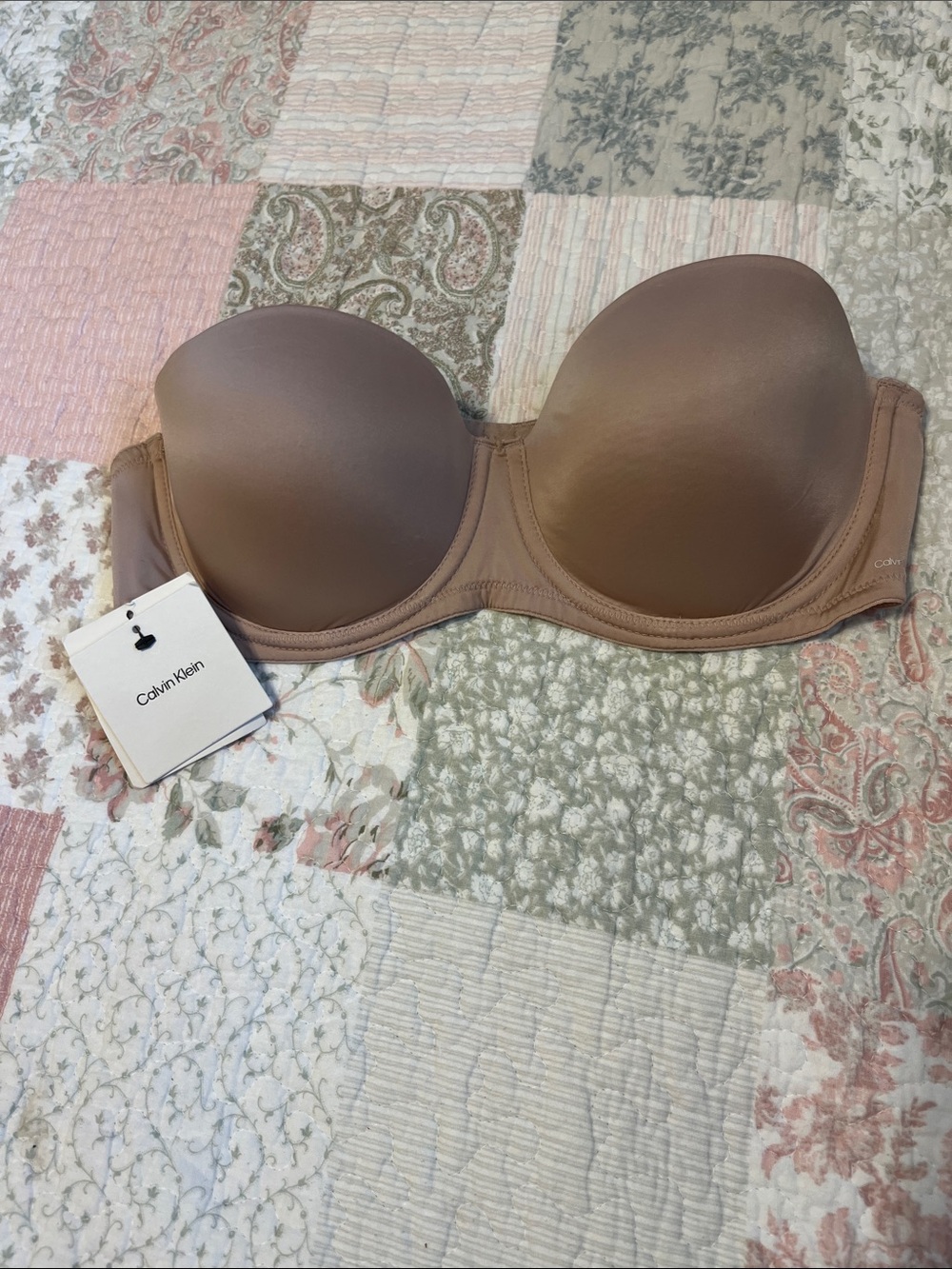 Calvin Klein Strapless Underwire Bra — Taupe